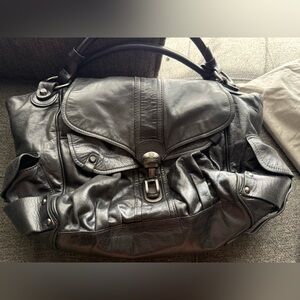 Francesco Biasia Grey Leather Shoulder Bag